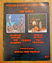1981 Boxing Program Sugar Ray Leonard vs Thomas Hearns Welterweight Championship - £16.98 GBP