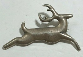 Deer Jumping Pin Brooch Sterling Silver .925  - £60.12 GBP