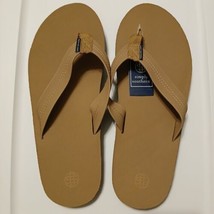 Simply Southern Men&#39;s Size XXL 12/13.5 Leather Flip Flop Chestnut Brown - $19.80