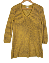 J Jill Sweater PS Tunic Gold Yellow Open Knit Beachy Coastal Cowgirl Fal... - $750.98 MXN