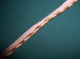 5yds Stunning Twisted Rope 1/8inch Off White &amp; Metallic Gold Rope Piping Trim - £10.03 GBP