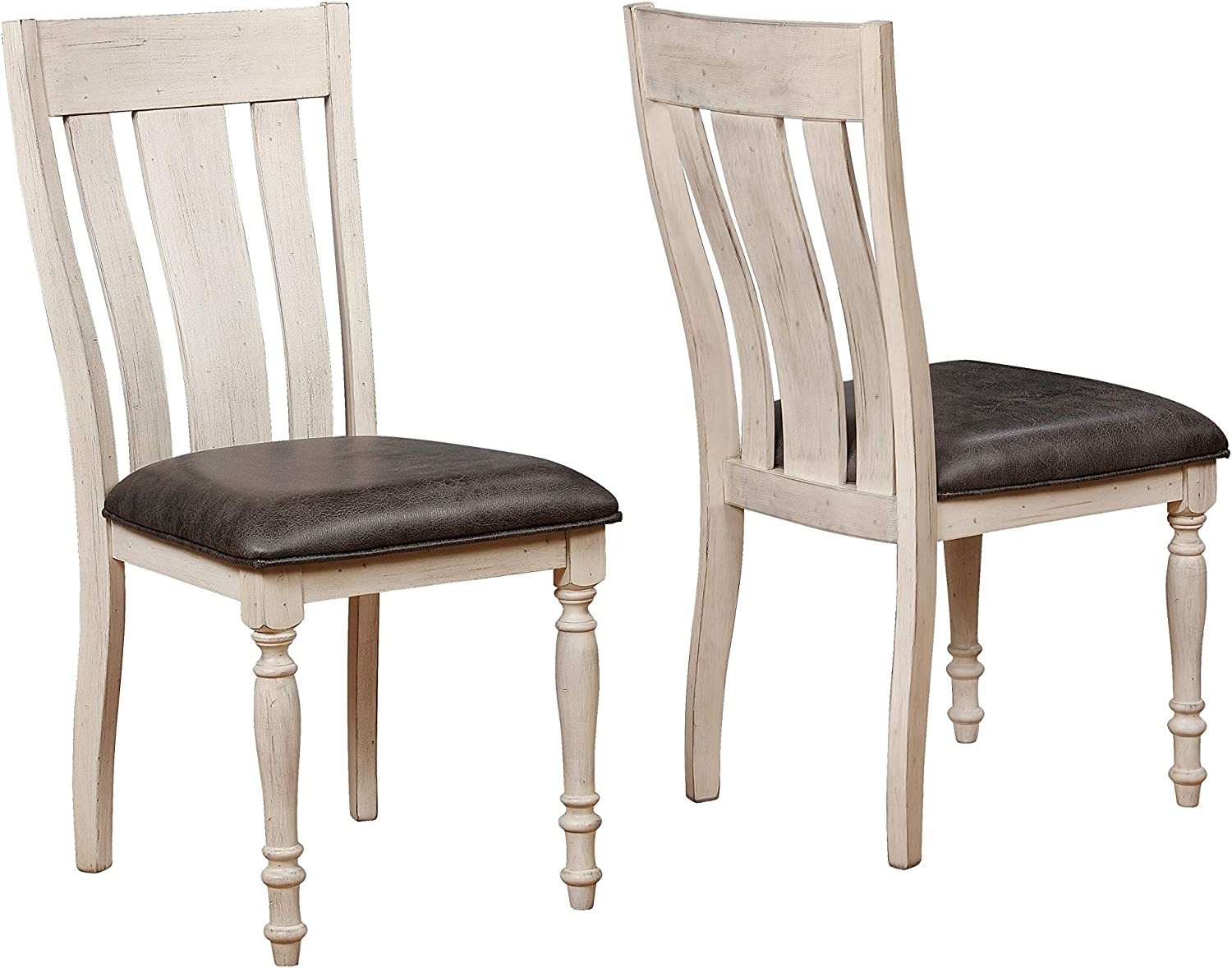 Primary image for Weathered Oak Dining Chair Set Of 2 By Roundhill Furniture.