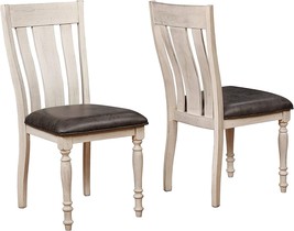 Weathered Oak Dining Chair Set Of 2 By Roundhill Furniture. - £221.39 GBP