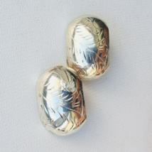 FAS VINTAGE 925 STERLING SILVER TEXTURED CLIP ON EARRINGS 11 gram - $794.12 MXN