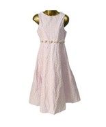 Bonnie Jean Girls Pink Dress Embroidered Flowers Sleeveless Lined Size 16 - $325.00 MXN