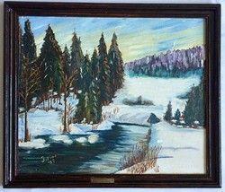 Canadian Impressionism Mid Century Signed Framed Oil Painting. Gilded Me... - £226.27 GBP