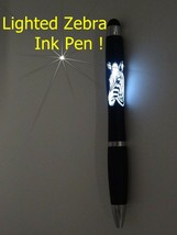 New Lighted Zebra ink pen !  - £8.93 GBP