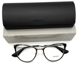 New Prada Vpr 55T 1AB-1O1 Black On Silver Metal Authentic Eyeglasses Frame 52-18 - £191.05 GBP