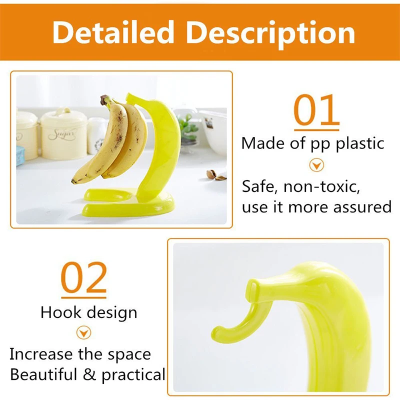 House Home Banana Tree Hanger Detachable Banana Shaped Displaying Rack Fruit Fre - £26.46 GBP