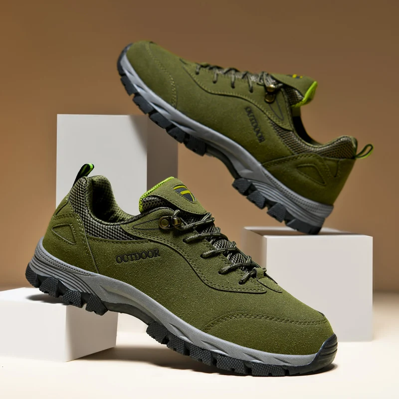 Hiking Shoes for Men lace up Outdoor Sports Camping Hunting Walking Shoe Suede L - £44.18 GBP