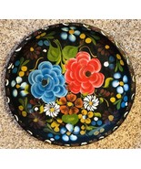 Vintage Batea Dish Hand Carved Painted Wood  Toleware Mexican Plate 16” - £54.49 GBP