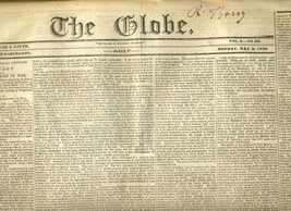 The GLOBE Newspaper Washington DC May 2, 1836 Secretary  War President J... - £19.44 GBP