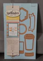 Spellbinders Die D-Lites Metal Cut Emboss Hipster 1 6pc Coffee Banners S... - £9.60 GBP