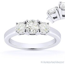 Forever Brilliant Round Cut Moissanite 3-Stone Engagement Ring in 14k White Gold - £637.87 GBP+
