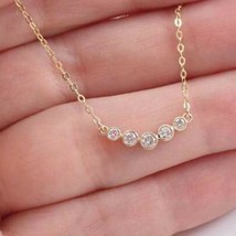 0.30 Karat D / VVS1 Simulierte Stange Anhänger Halskette 18 &quot; Kette 14k ... - $112.76