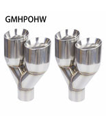 GMHPOHW 2.5&quot; in 3.5&quot; Out 9.5&quot; Long Layer Slant Cut Dual Automotive Exhau... - £58.20 GBP