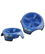 Skid Stop Slow Feeder Dog Bowl Blue Plastic Rubber Base Control Dish Cho... - $236.73 MXN+