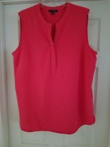 Hilary Radley Women&#39;s Sleeveless Salmon 3/4 Zipper Front Top Size XXL - £14.42 GBP