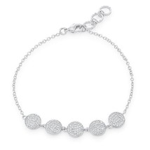 Carol 0.8ct CZ Rhodium Pave Disc Bracelet - $872.66 MXN