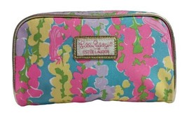 Lilly Pulitzer for Estee Lauder Small Cosmetic Bag Pink Green Flowers Leaves - $12.95