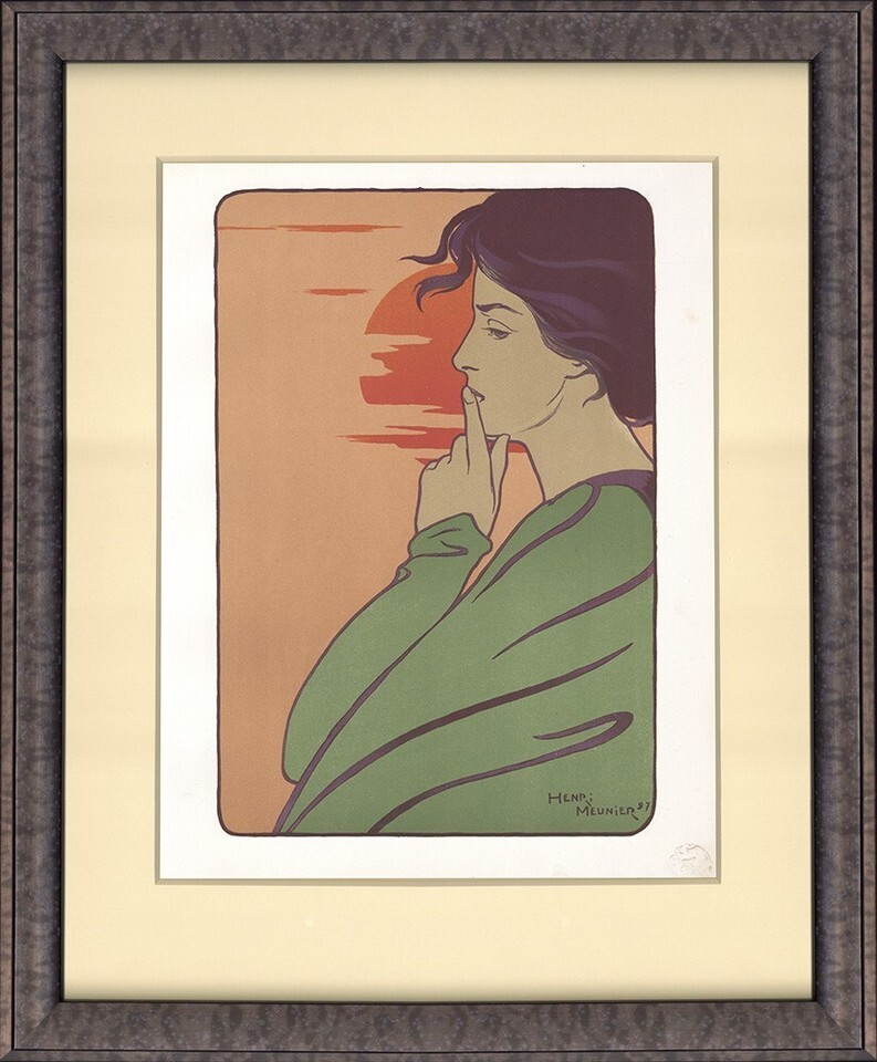 Rare Original 1897  &quot;L&#39;heure du silence” by HENRI MEUNIER – L&#39;Estampe Mo... - $829.35