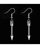 ARROW EARRINGS 2&quot; Wanderlust Archery Drop Dangle Stainless Steel Ear Wir... - $148.39 MXN