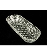 Imperial Glass 10&quot; Oblong Pickle Dish, 3D Triangles &amp; Stars Pattern, Vin... - $66.94 CAD