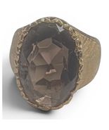 Antique 18K Gold Ring with Smoky Quartz Center Stone Size 6.5/7 7.2g - $1,583.01