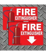 2 Pack 5.5&quot; tall x 8.5&quot; wide Fire Extinguisher - Wall Warning Sign Vinyl... - $10.72 CAD
