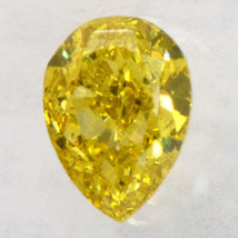 Pear Cut Diamond Yellow Color Natural Treated Loose 1/2 Carat SI1 IGI Certified - £445.96 GBP