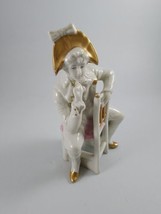 Vintage Porcelain 6-1/2&quot; Frenchman Sitting on Chair Marked Germany #9578 - £35.72 GBP