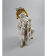 Vintage Porcelain 6-1/2&quot; Frenchman Sitting on Chair Marked Germany #9578 - £34.88 GBP