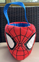 Marvel Spiderman Halloween Plush Candy Bucket Pail 2014 Spider Eyes Web EUC - £10.27 GBP