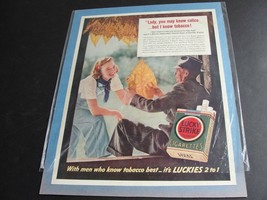1941 War Time Magazine Ad.Lucky Strike Cigarettes-With men who know tobacco best - £14.37 GBP