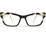 L.A.M.B Eyeglasses Frames LA055 BON Black White Ivory Cat Eye 52-17-140 - $65.23