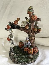 Spooky Hallow? Halloween village accessory Tree Face Swing Pumpkins VGC detailed - £14.24 GBP