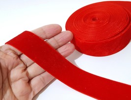 1 inch / 25mm width -  5 yds -25 yds Red Velvet Ribbon Trim W34 - $7.99+