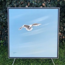 Watson Original Modern Huge 1970s Minimalist Seascape Beach Oil Blue Sky Dove - £1,132.74 GBP