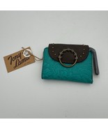 Tony Lama Teal Western RFID Wallet Floral Embossed Brown Flap Snap Closu... - $761.39 MXN