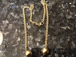 vintage matte gold tone swirly Y drop necklace - $17.82