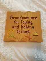Vintage Wood Sign 1970&#39;s Grandma Wooden Kitchen Sign Carved Detail Retro - $18.62