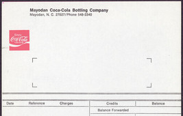 Unused Coca Cola Route Receipt from the Mayodan Plant - £3.19 GBP