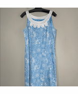 Ann Taylor Loft Dress Blue Floral Print 100% Cotton Sleeveless - €28,59 EUR