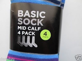 Bottom Out 4-Pack Mid Calf Men’s Basic Socks One Size (Shoes size 6-12) MSRP $19 - £9.10 GBP