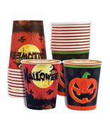 Crumya Pumpkin Disposable Paper Cups 9oz Halloween Party Supplies 40pcs - $36.80 CAD