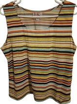 R&amp;K Women&#39;s Size 12 Multicolor Striped Sleeveless Tank Blouse - £11.99 GBP