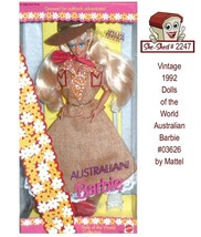 DOTW Australian Barbie 03626 by Mattel Dolls of the World Vintage 1992 Barbie - $19.95