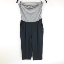 Silence &amp; Noise Urban Outfitters Jumpsuit Strapless Cropped Pockets Black Gray M - £10.12 GBP