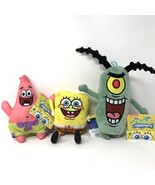 Spongebob Squarepants, Patrick Star, Plankton Plush Toy Set Of 3 4”-7” New - £17.49 GBP