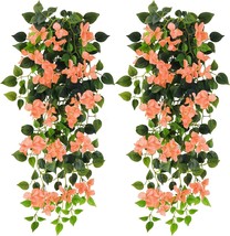 Bougainvillea Artificial Hanging Flowers, Uv-Resistant Fake Plastic Flowers, And - £28.22 GBP